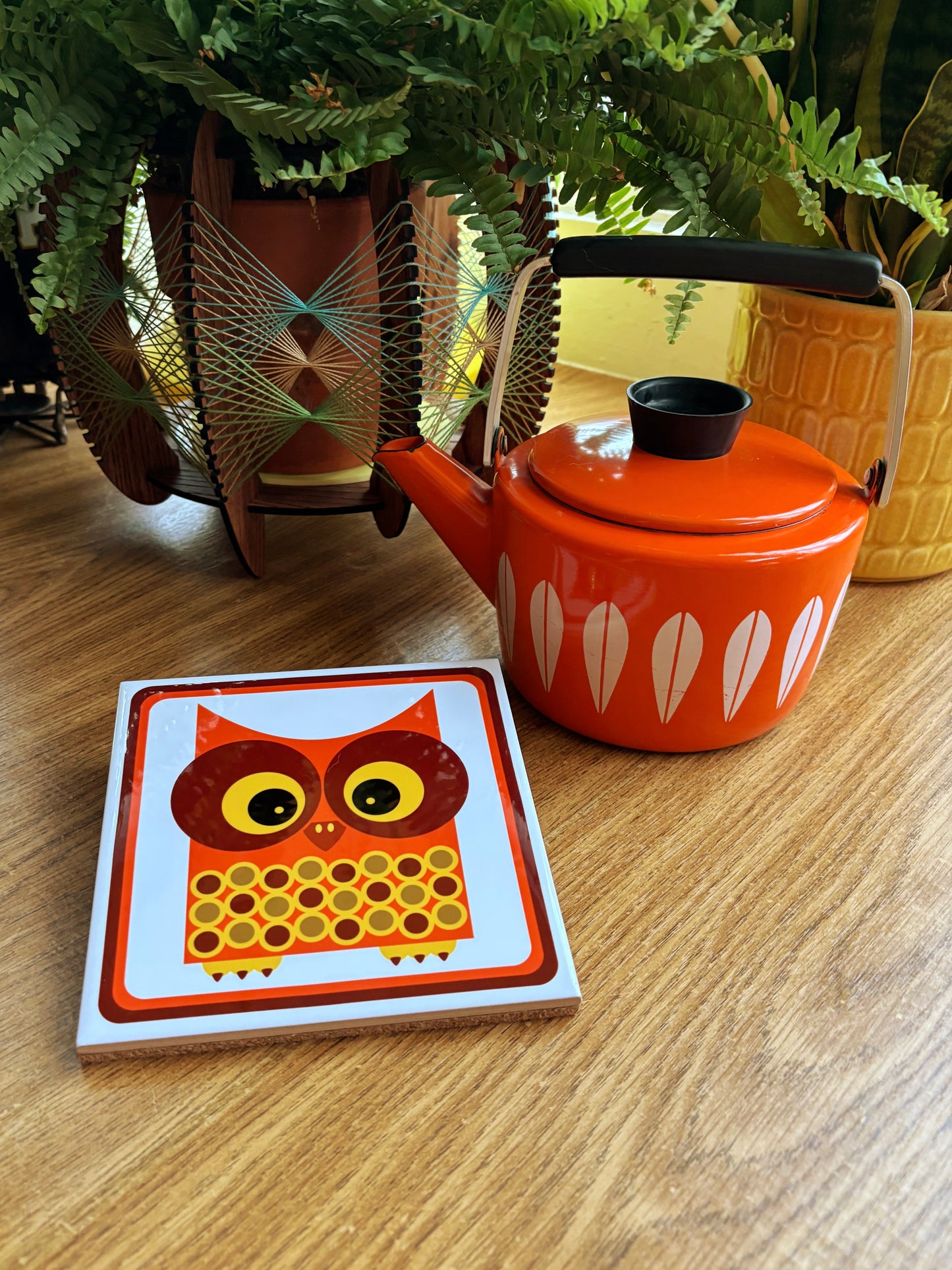 NEW- Wally The Owl Ceramic Trivet