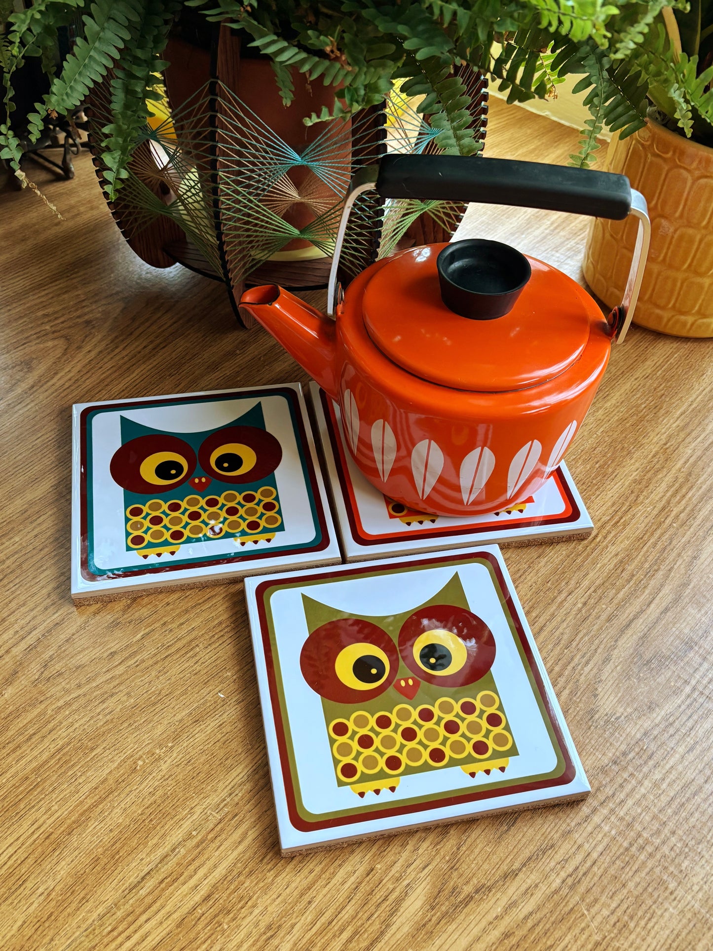 NEW- Wally The Owl Ceramic Trivet
