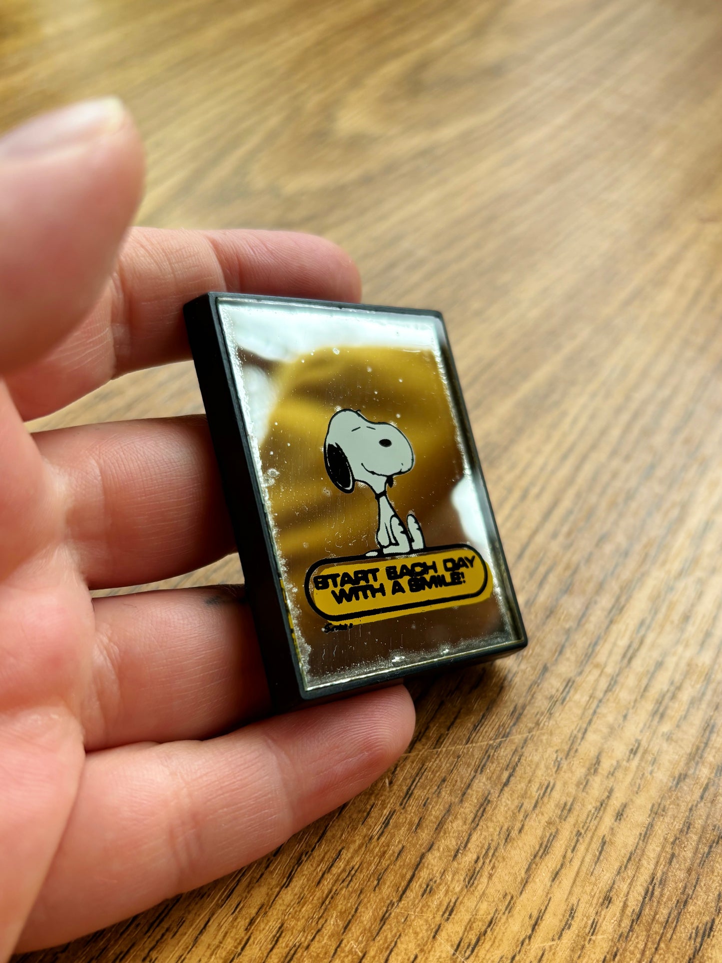 Vintage Mirrored Snoopy Badge