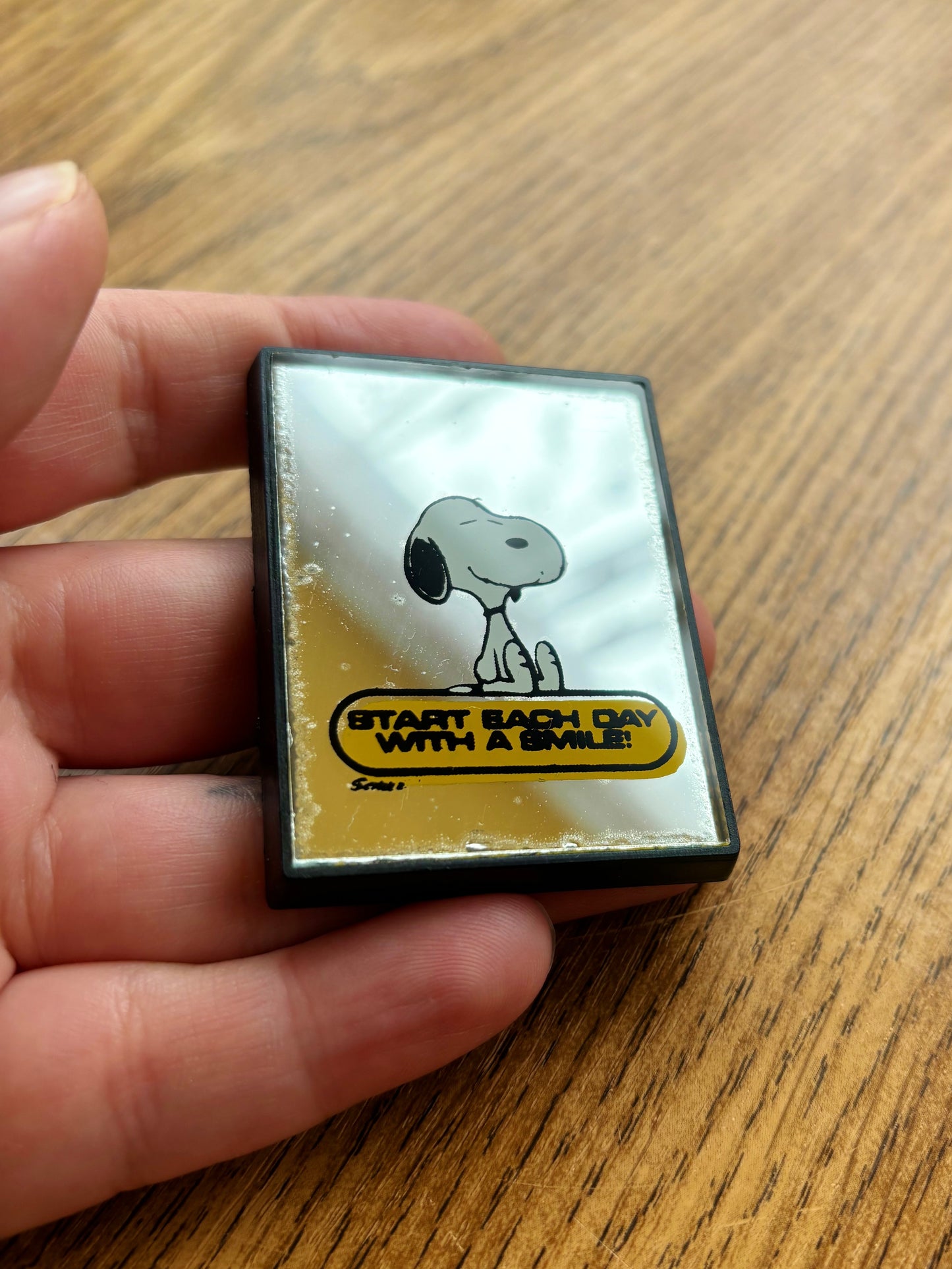 Vintage Mirrored Snoopy Badge