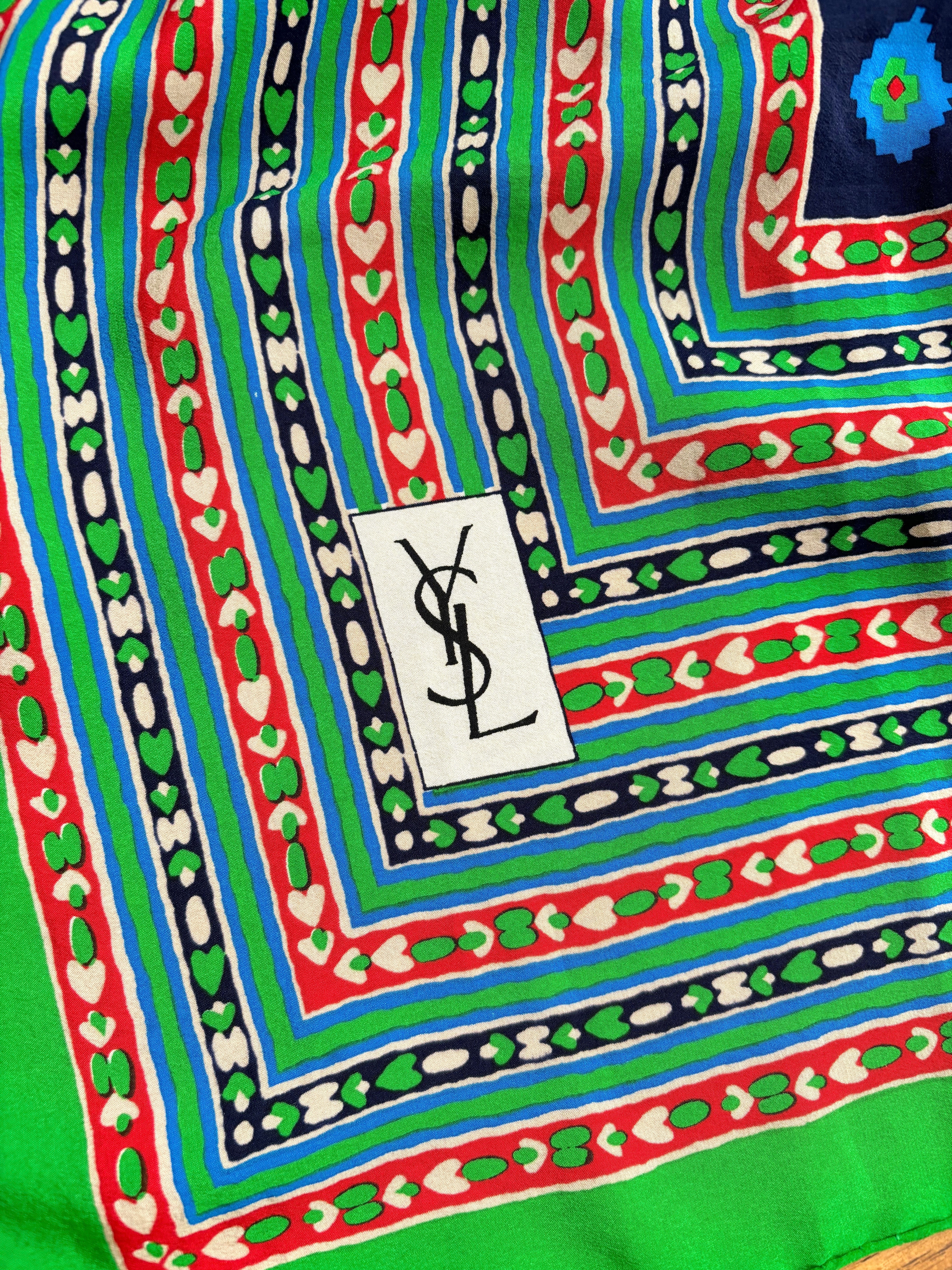 Vintage popular YSL Silk Scarf.