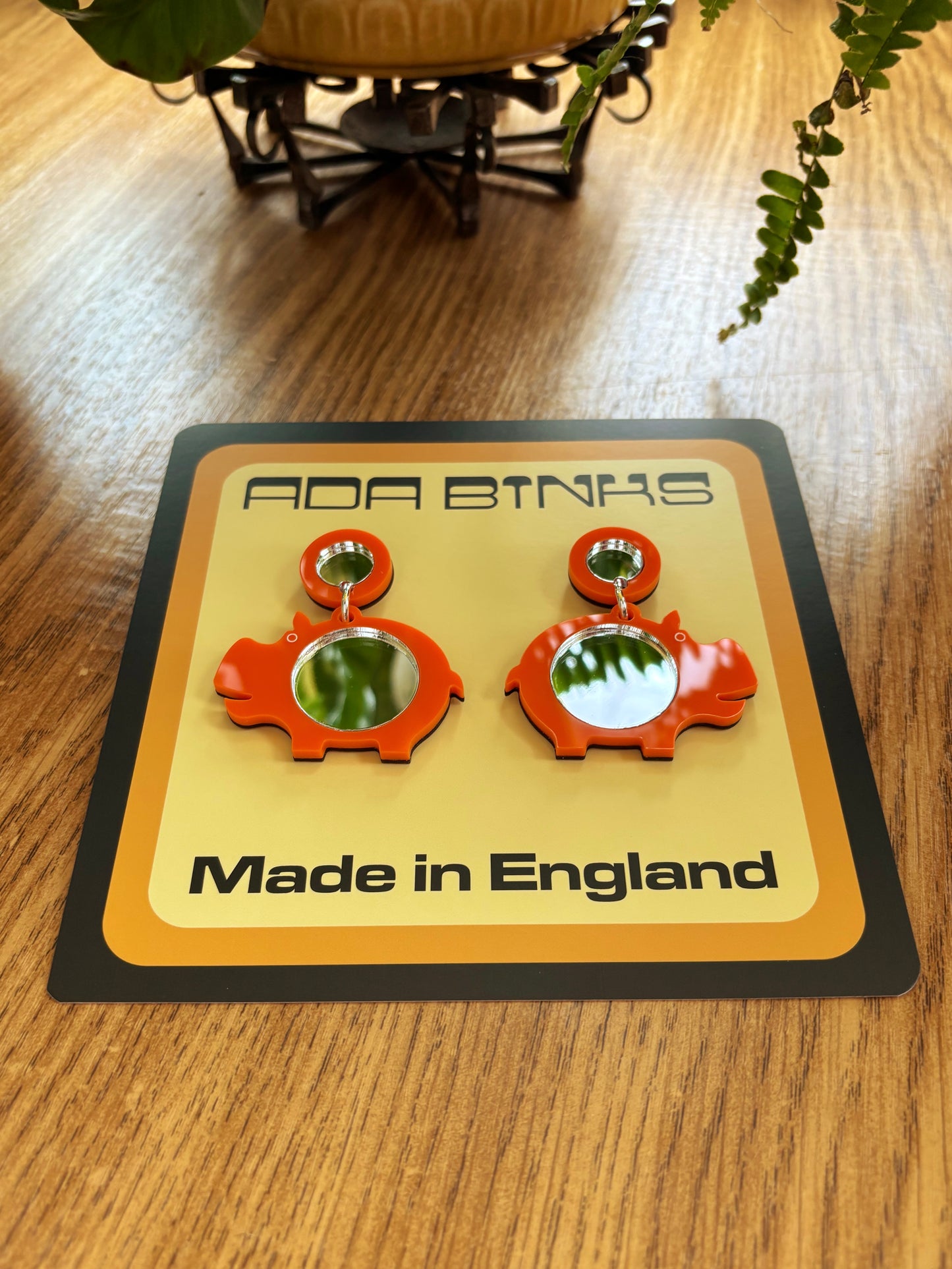 NEW Mini Mirror Hippo Earrings