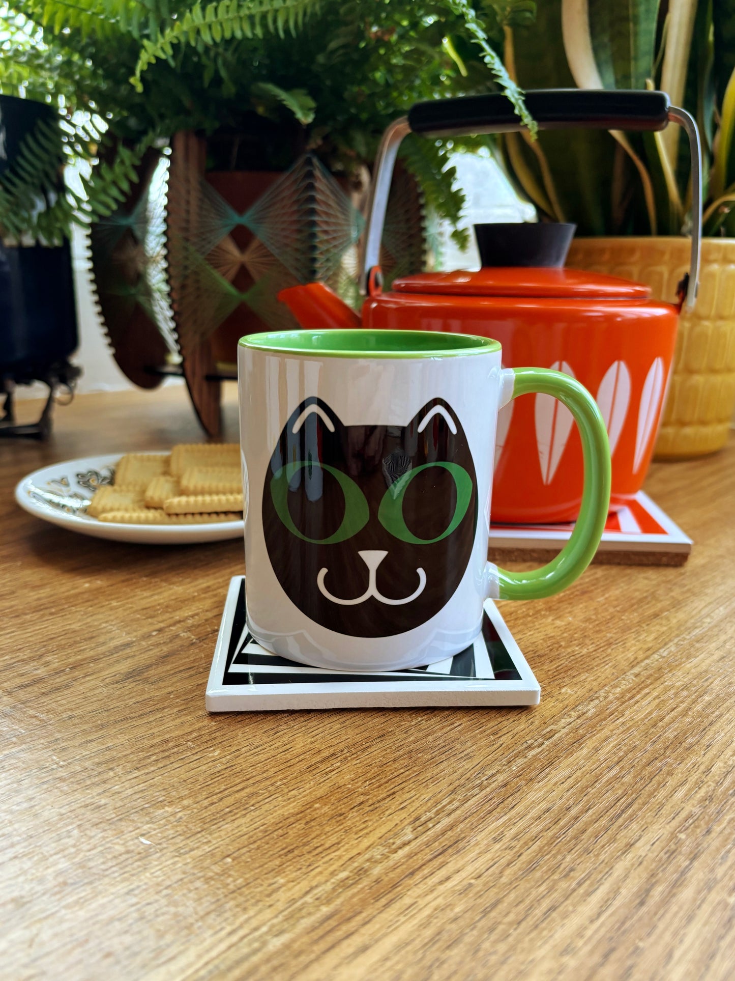 NEW- Op Art Ceramic Coasters