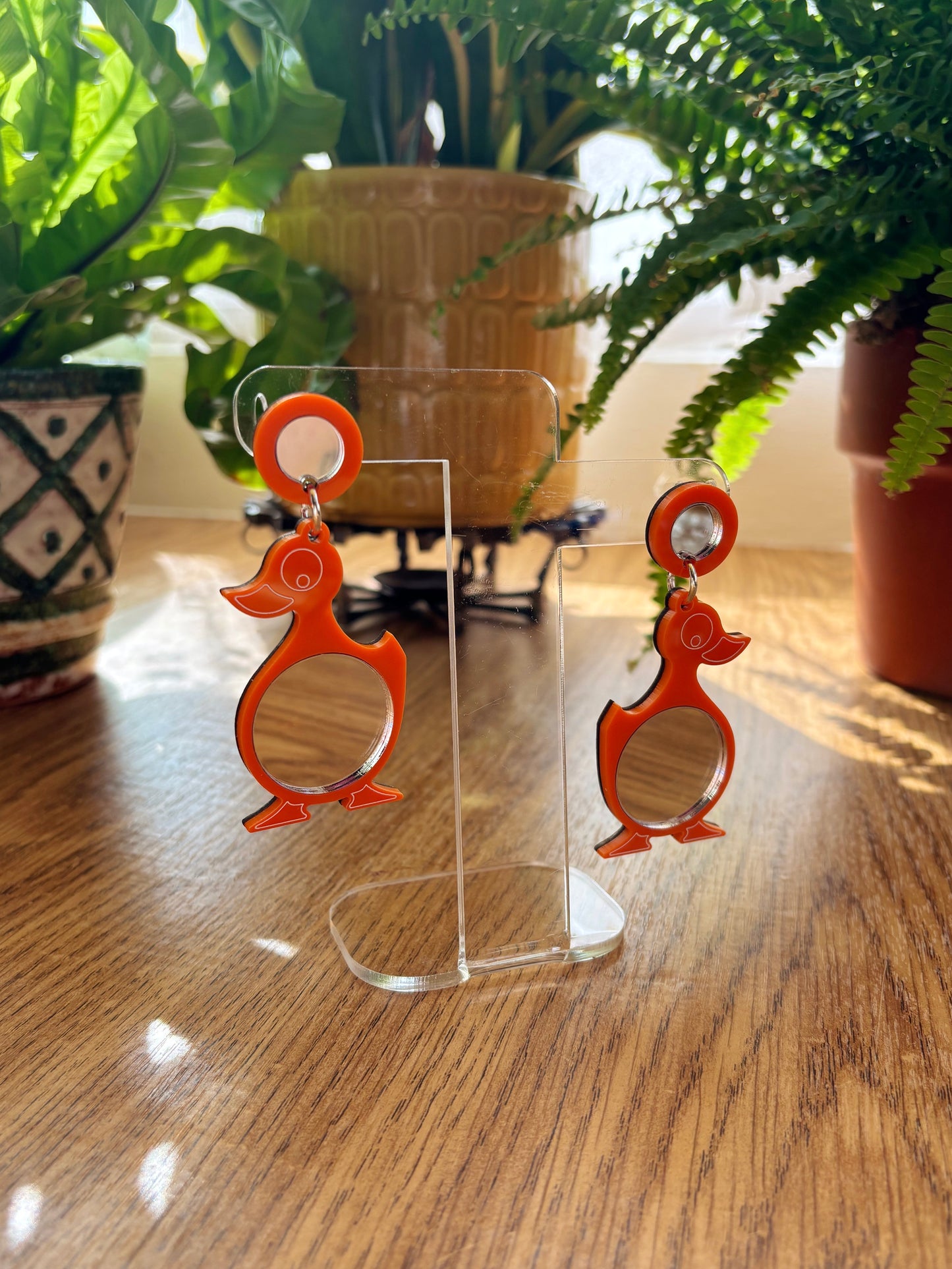 NEW Mini Mirror Duckling Earrings