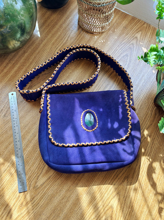 Vintage Purple Suede Handbag