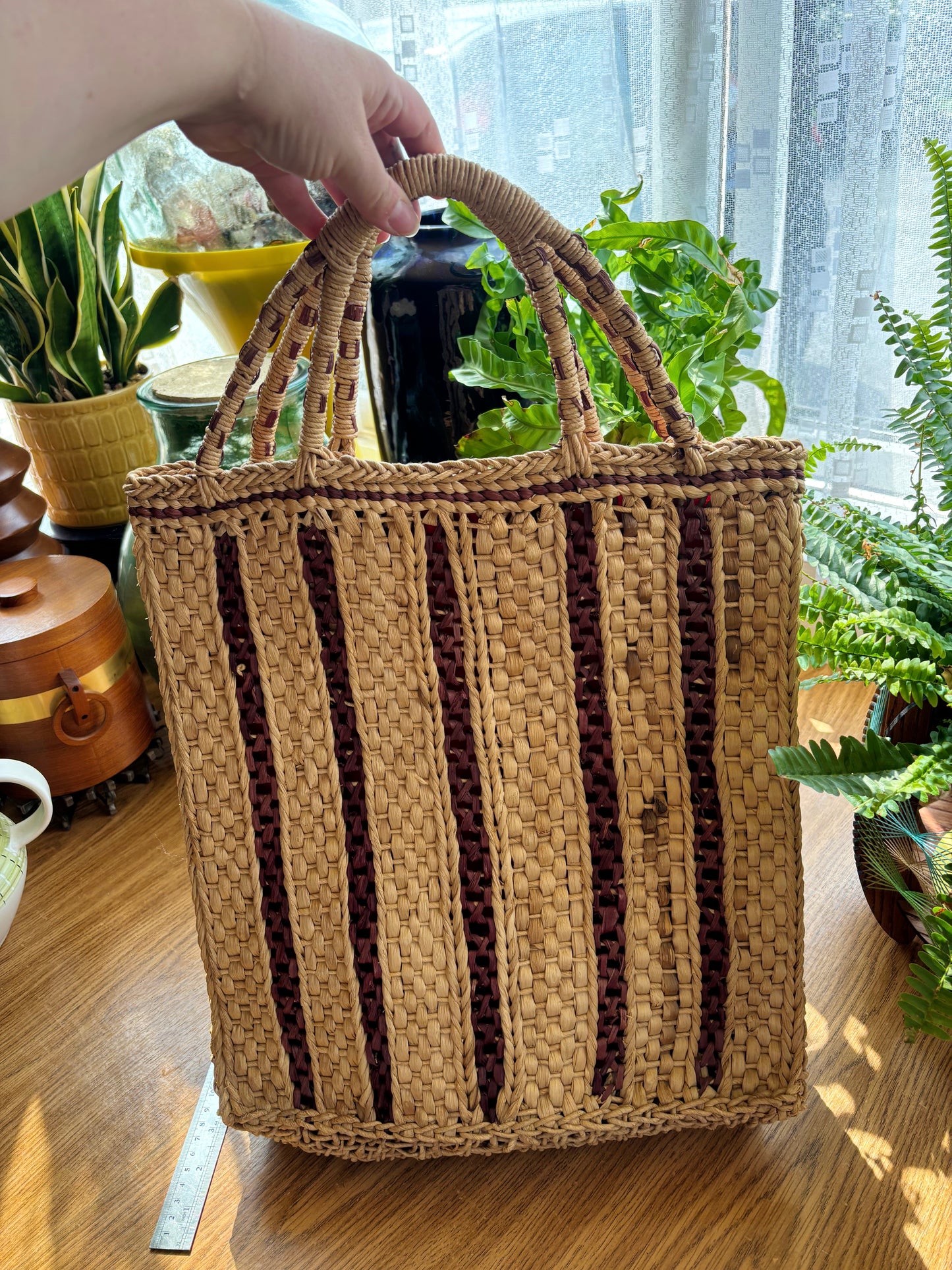 Large Vintage Raffia Shopper Bag