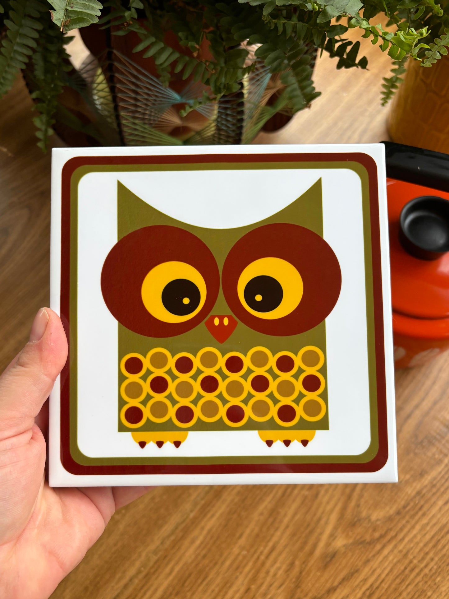 NEW- Wally The Owl Ceramic Trivet