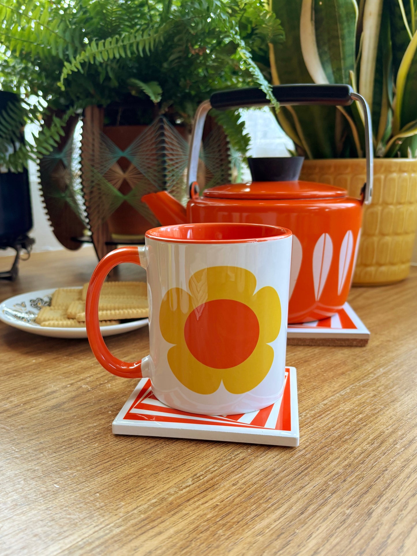 NEW- Op Art Ceramic Coasters
