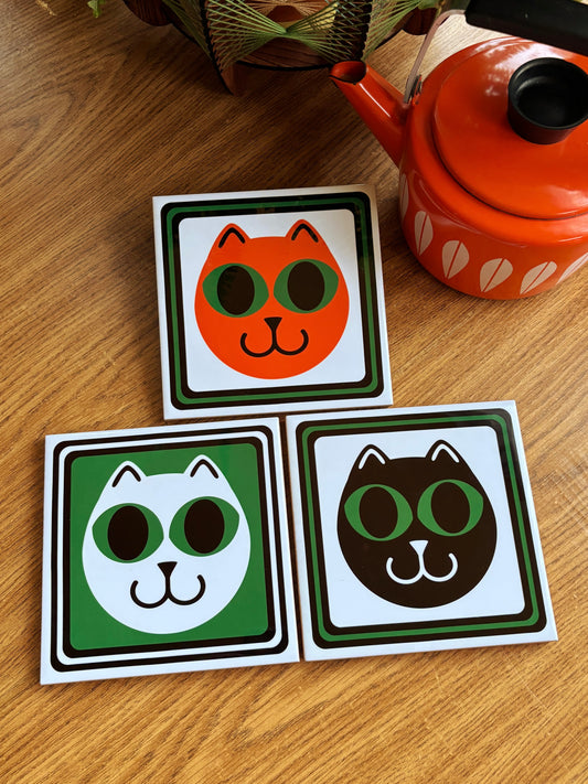 NEW- Pussycat Ceramic Trivet