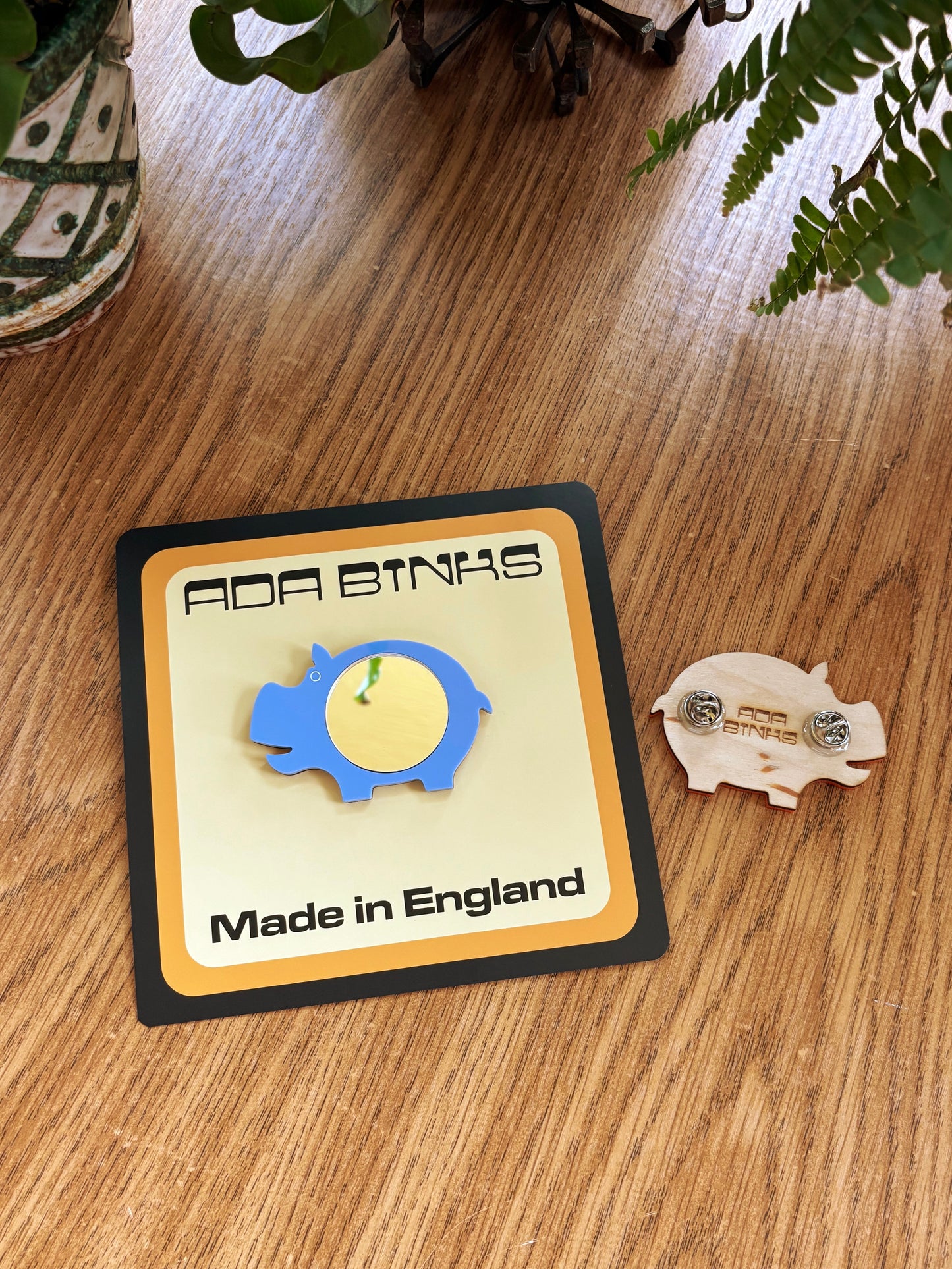 NEW Mini Mirror Hippo Brooch