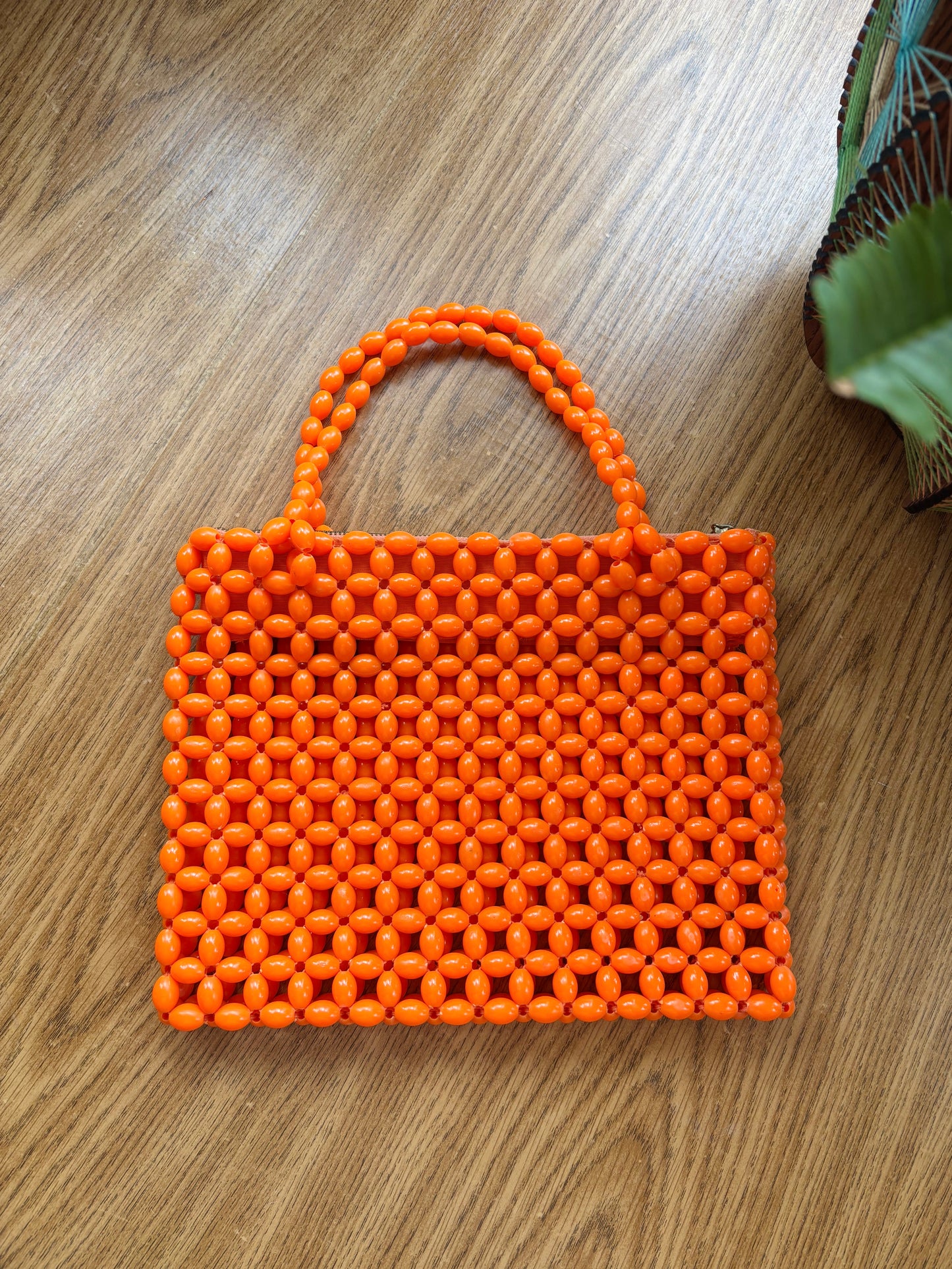 1960s Orange Beaded Modette Handbag