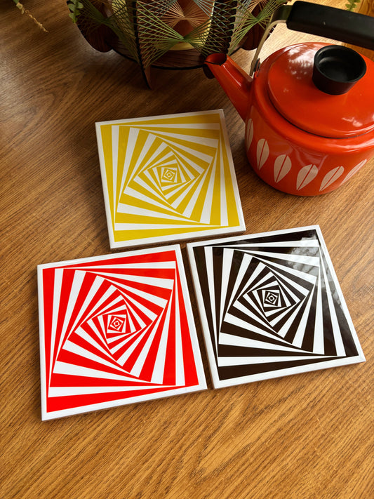 NEW- Op Art Ceramic Trivet