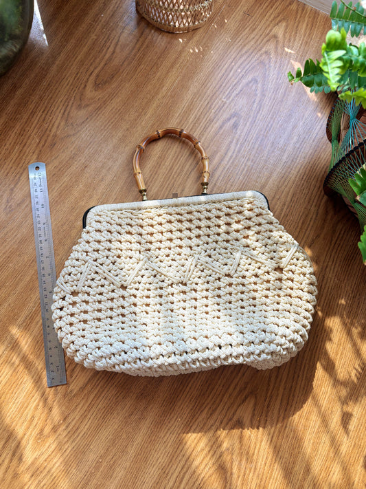 Lovely Macrame Vintage Handbag